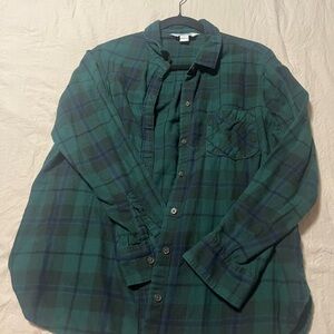Old Navy Green and Blue Plaid Shirt